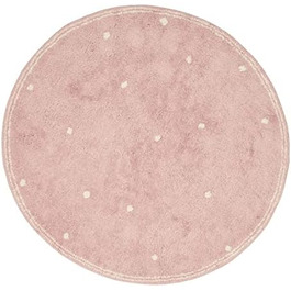 Маленький голландський RU10410150 круглий килимок з крапками чисто-рожевий (110x110 см)