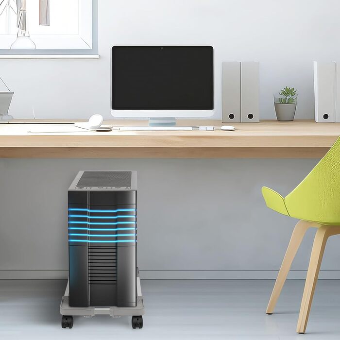 Підставка для комп'ютера Liitrton Mobiler, регульована, на коліщатках, для більшості ПК (білий, світло-сірий)