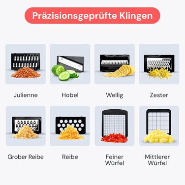 Многофункціональний овочевий слайсер-терка Mandoline 10-в-1 (білий) - для овочів, фруктів, сиру, цибулі, картоплі, огірків, жульєни