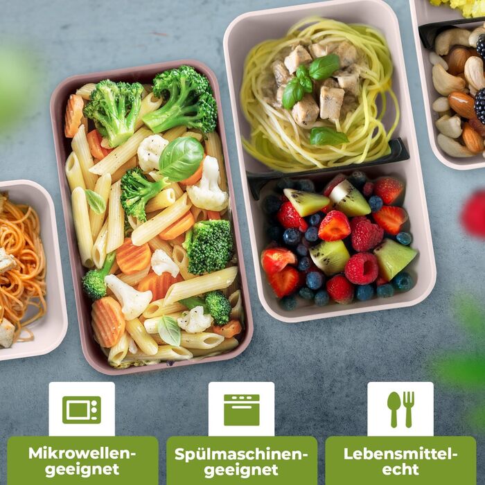 Набір Bento Box Moritz & Moritz (3 шт.) - Японський ланч-бокс для дорослих та дітей - 2 шт. рожевого кольору