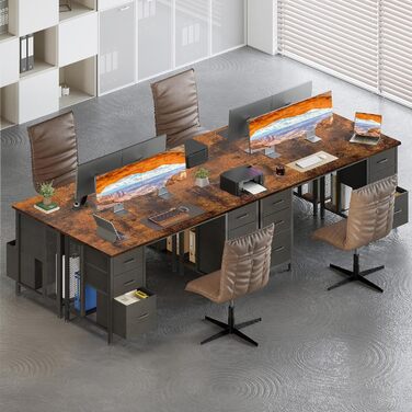 Комп'ютерний стіл Coleshome з 6 шухлядами, 160x52 см, білий, для дому та офісу