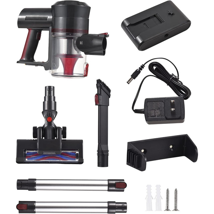 Акумуляторний пилосос Kavolet 25 KPa, 40 хв роботи, 2-в-1 для дому та авто, з насадкою для щілин та щіткою