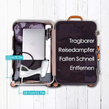 Відпарювач для одягу Homuserr 1500W з LCD-дисплеєм, портативний, вертикальний та горизонтальний, 300мл, швидкий нагрів 20 сек, 2 режими