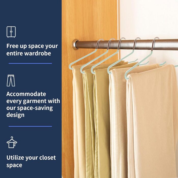 Металеві вішалки для штанів AIY05B (зелені, 20 шт.) - зручні та компактні