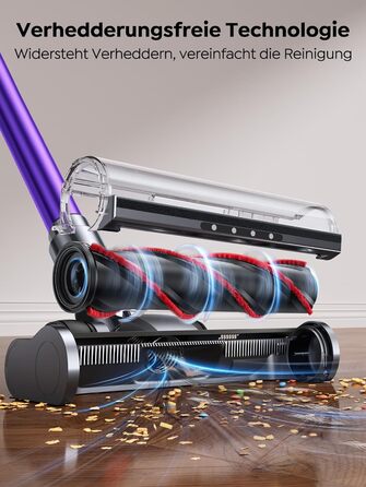 Акумуляторний пилосос SMOTURE 50000 Па, 65 хв роботи, з турбощіткою, для шерсті тварин, килимів, підлоги, авто - фіолетовий