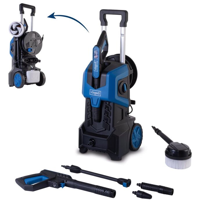 Високотискний мийник Scheppach HCE3000: 180 бар, 8м шланг, 2400W, регульований струмінь, контейнер для миючих засобів