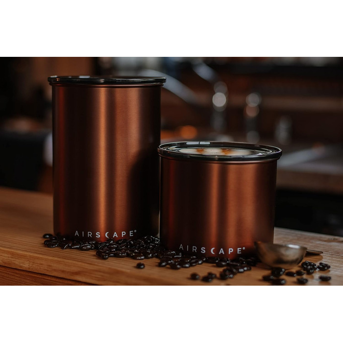 Контейнер для кави Airscape Planetary Design, нержавіюча сталь, кулінарне зберігання, герметичний, невеликий, мідний