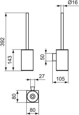 Набір щіток для унітазу Ideal Standard E2195AA IOM Cube