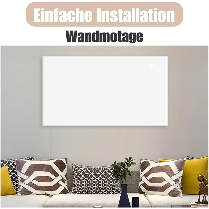 Інфрачервовий нагрівач для стін Mursche 450W з термостатом, пультом дистанційного керування та Wi-Fi, електрообігрівач для дому, енергозберігаючий, з можливістю настінного монтажу