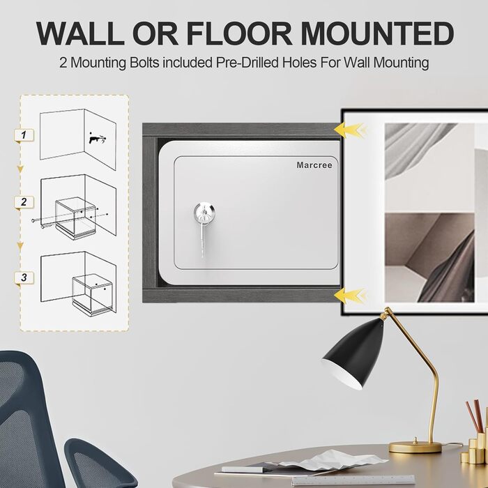 Сейф Marcree 0,23 Cub Safe - міні-сейф для грошей, монет та особистих речей (білий)