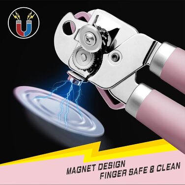 Ручний відкривач для консерв PrinChef з потужним магнітом (рожевий)