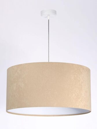 Домашній підвісний світильник Тканинний абажур бежевого кольору Ø50 см Велюрова оптика AYLMER Підвісний світильник для спальні