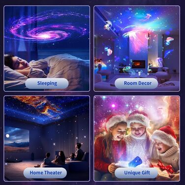 Проєктор зоряного неба VanSmaGo 8 покоління Sternenhimmel Galaxy: Планетарій, нічник HD, обертання 360°, таймер