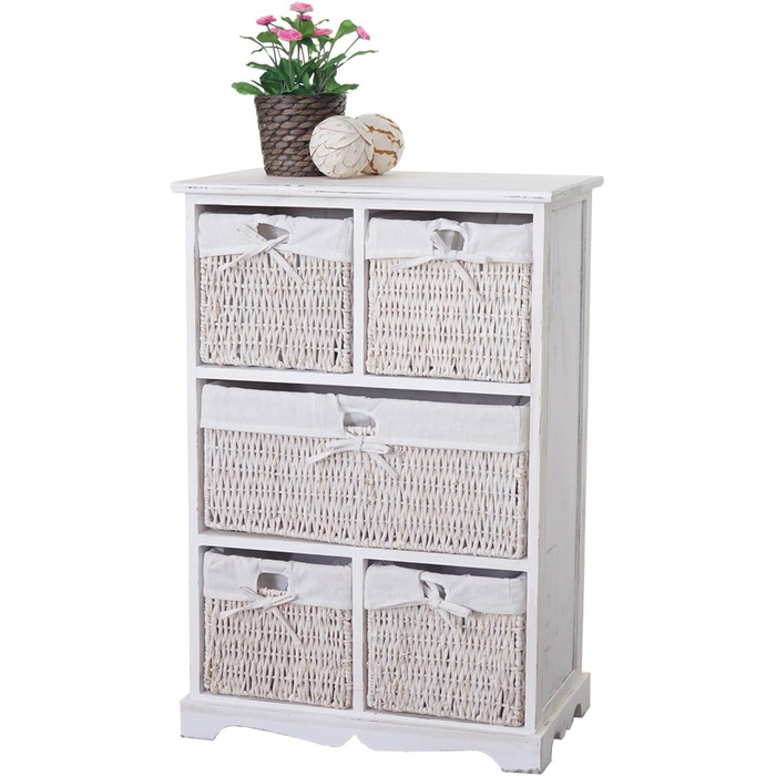 Комод Dundee, Shabby Look Вінтажна тумба 90x60x30см - білий