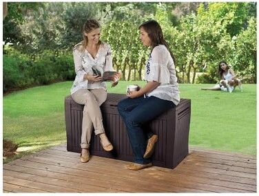 Водонепроникний ящик для подушок Koll Living 270л з вентиляцією, дерев'яний дизайн, витримує до 250 кг