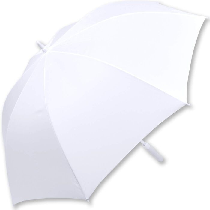 Весільна парасолька автоматична - все в білому - з'єднані кільця, персоналізовані з ім'ям