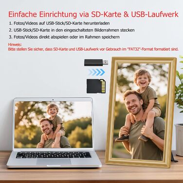 Цифровий фоторамка Frameo 10.1 дюйми, IPS, HD 1280x800, 32GB, Wi-Fi, автоповорот, Frameo App