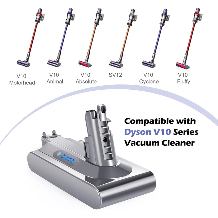 Акумулятор для Dyson V10 SV12, змінна батарея 25,2 В 3800 мАг для моделей Cyclone V10