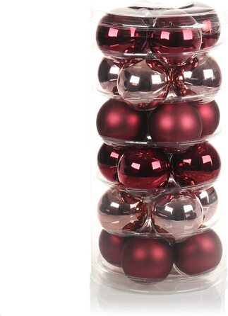 Різдвяні кулі com-four 24x, ялинкові кулі зі справжнього скла для Різдва, ялинкові прикраси для ялинки діаметром 6 см (24 шт. - 6 см, ягідний поцілунок)
