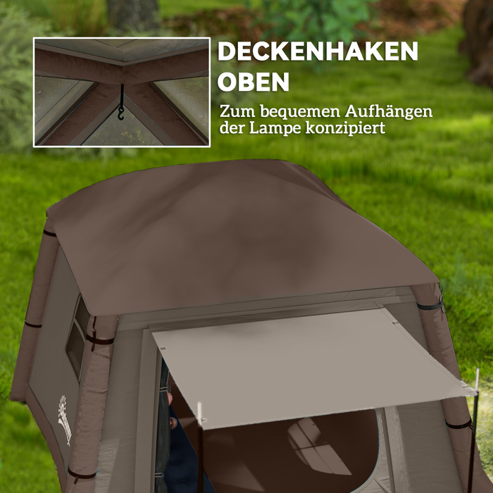 Надувний туристичний намет 1-2 особи, сімейний намет для відпочинку на природі з гачками, повітряним насосом, вікнами та дверима, підходить для чотирьох сезонів