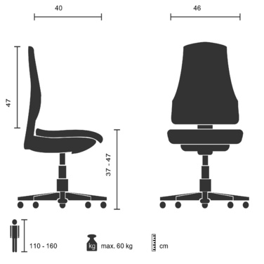 Дитячий письмовий стілець / дитяче крісло KIDDY BASE Pink hjh OFFICE