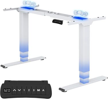 Регульований за висотою стіл FLEXISPOT E6: електричний, 160 кг, телескопічна база, пам'ять, LED дисплей, USB