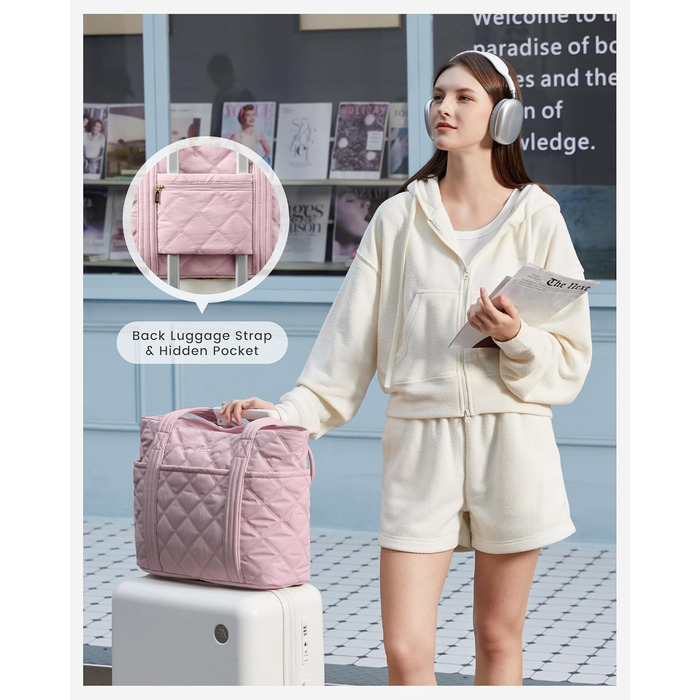 LOVEVOOK Сумка-шопер, велика, чорна (M, рожева): сумка для ноутбука 15.6