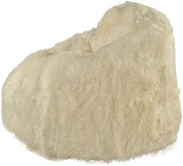 Загальна сумка-мішок з баранячої шкіри Pouf Cream White Bean Bag з натуральної ісландської овечої шкіри з внутрішнім мішком і наповнювачем з пінополістиролу