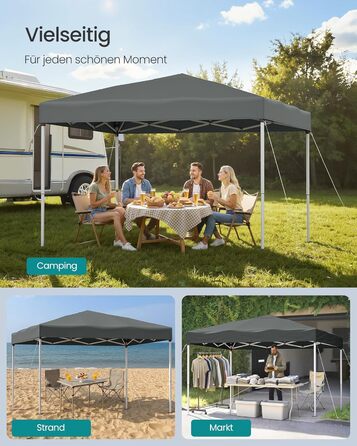 Павільйон SONGMICS 3x3 м, садовий, для відпочинку, захист від сонця та дощу, портативний, сірий GCT102GZ01