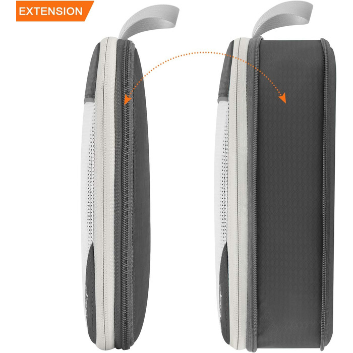 Набір компресійних органайзерів для одягу Gonex (6 шт.), сірий — міцні дорожні сумки-пакувальники для валізи та подорожей