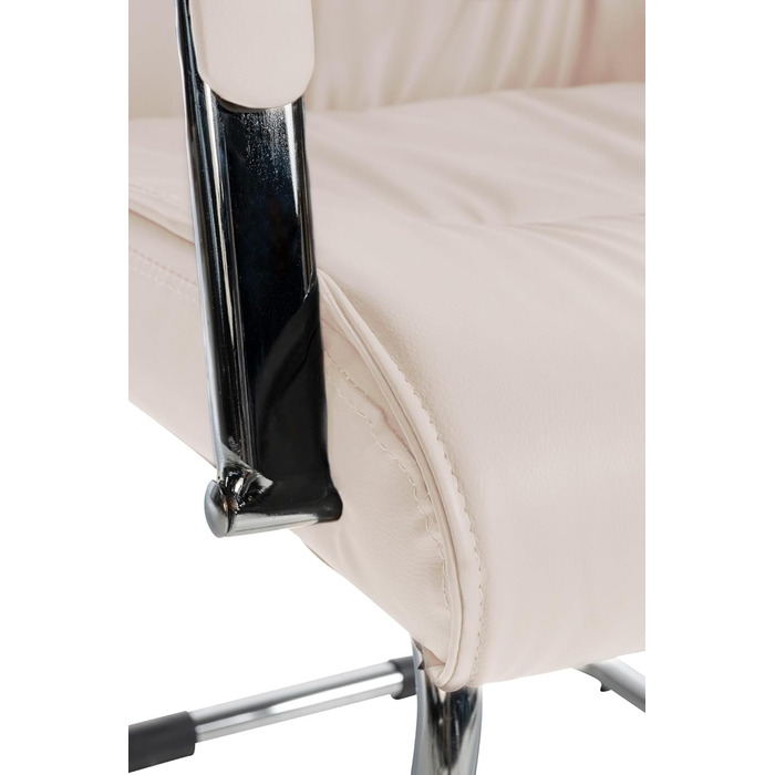 Стілець конференційний Sievert з м'якою оббивкою, екошкіра, кремовий колір - зручний стілець для переговорів та офісу