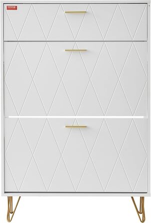 Шафа для взуття VEVOR вузька, дерев'яна, 600 x 168 x 877 мм, з верхньою полицею та 3 відкидними дверцятами, вантажопідйомність 36,28 кг, для прихожого