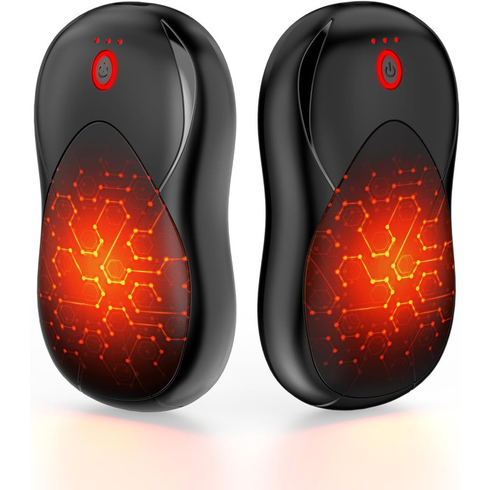 Електричні грілки для рук PHEJIE, 2 шт. з підзарядкою, 3 режими нагріву, портативні, для активного відпочинку, кемпінгу, гольфу, подарунок для жінок та чоловіків (чорний)