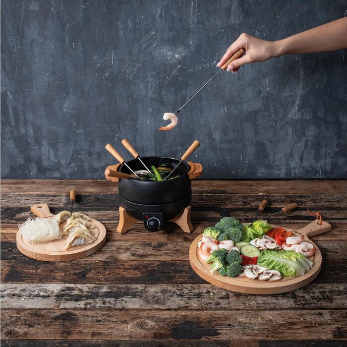 Електричний Фондюсет Boska Party 2.3L: для сиру, шоколаду, гарячого горщика, м'яса. Регулятор температури, 2.3L, нержавіюча сталь та чавун