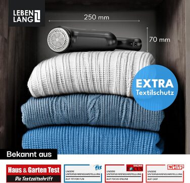 Електричний видалення ворсу LEBENLANG - з LED дисплеєм та пензлем для чищення, до 2 годин роботи, для одягу