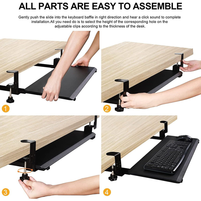 Кріплення для клавіатури BigTron з клемою, чорний колір, нове дизайну