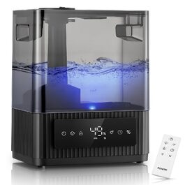 Зволожувач повітря FOHERE для спальні, 6 л, тихий, з теплим/холодним туманом, 60 годин роботи, дифузор для ефірних олій, режим сну, таймер 12 годин, нічник для дому, дитячої кімнати, рослин, немовлят та дітей