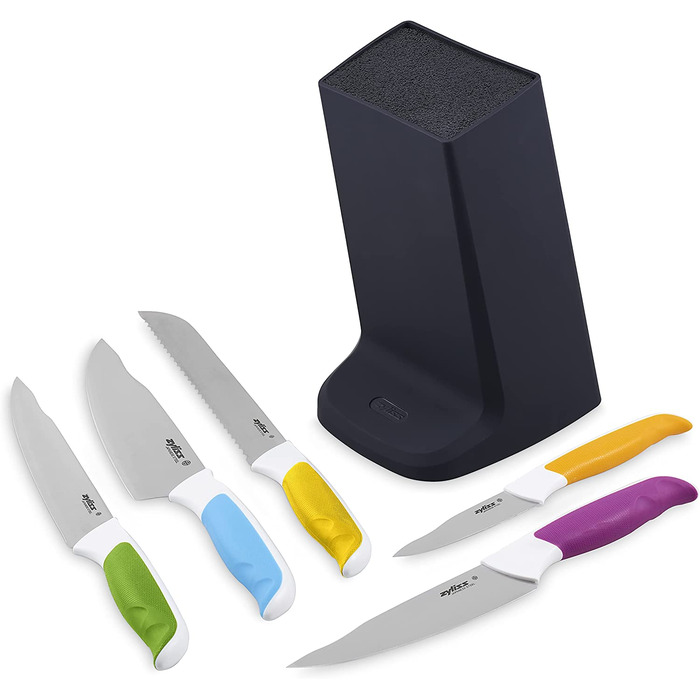 Набір ножів Zyliss E920247 Comfort 5-ти річний з бруском, японська сталь, кольоровий, для кухні