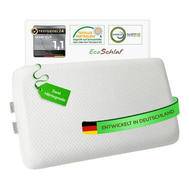 Ортопедична подушка OrthoDual з Dual Memory Foam для підтримки шиї та профілактики болю, 60x35x9,5 см