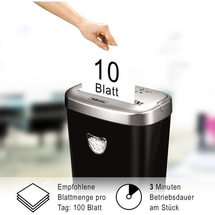 Fellowes Powershred 53C - Шредер для паперу, знищення CD, 10 аркушів, для дому/офісу