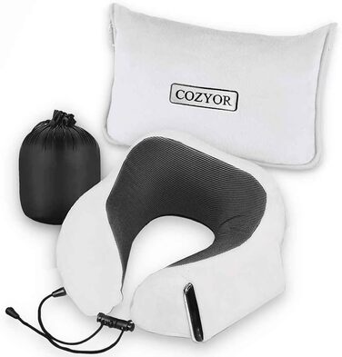 Набір для подорожей Cozyor 4-в-1: подушка для шиї, маска для сну, подушка для подорожей та плед 2 в 1, навушники, з кріпленням для рюкзака та валізи, червоний. Плед + подушка для шиї + маска для сну + навушники