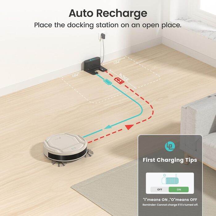 Робот-пилосос LEFANT M2 з функцією миття підлоги, 6000Pa, LiDAR-навігація, зони заборони, керування через APP/Alexa, для шерсті тварин, килимів та твердих підлог (M210PW)