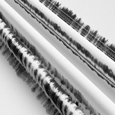 Леонадо Вісенті 4 шт. комплект постільної білизни з бавовни 155x200 в білу і чорну смужку, Сучасний наволочка в стилі батик, наволочка на блискавці (155 х 220 см / 4 предмета)