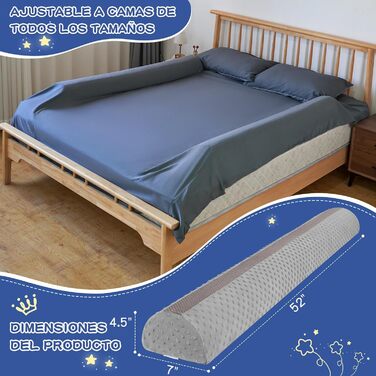 Бортик для ліжка дитячий захисний, сірий - запобігає випаданню (1 шт.)