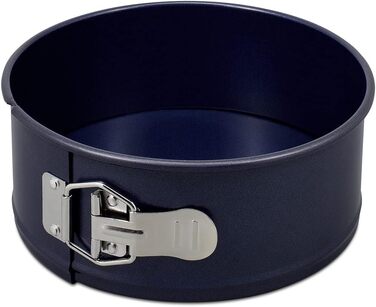 Форма для випічки Zyliss E980194 Springform, з антипригарним покриттям, з вуглецевої сталі, темно-синього кольору, з плоскою основою, 20 см