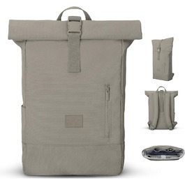 Рюкзак Johnny Urban для жінок і чоловіків сірий - Robin Medium - роллтоп з відділенням для ноутбука для бізнес-велосипеда Uni - 15 л - екологічний - водовідштовхувальний пустельний сірий