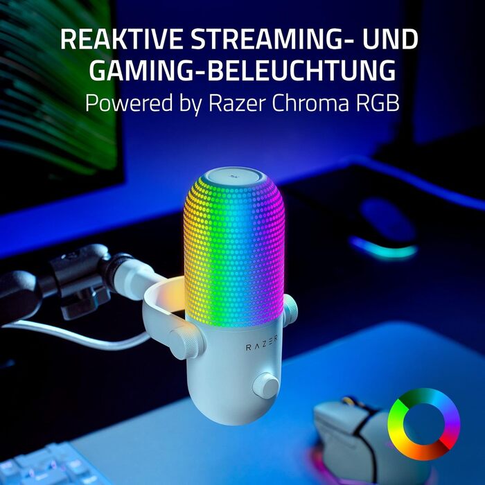Мікрофон Razer Seiren V3 Mini USB - компактний, з LED-індикатором та функцією Tap-to-Mute