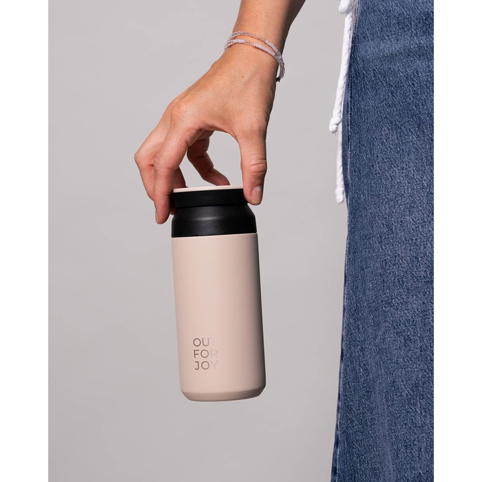 Термокружка з нержавіючої сталі 350 мл | Термокружка для кави/чаю з собою | З подвійними стінками, ізольована, не протікає | Travel Tumbler | Зберігає тепло 4 години / холод 8 годин (Бежевий Ivory)