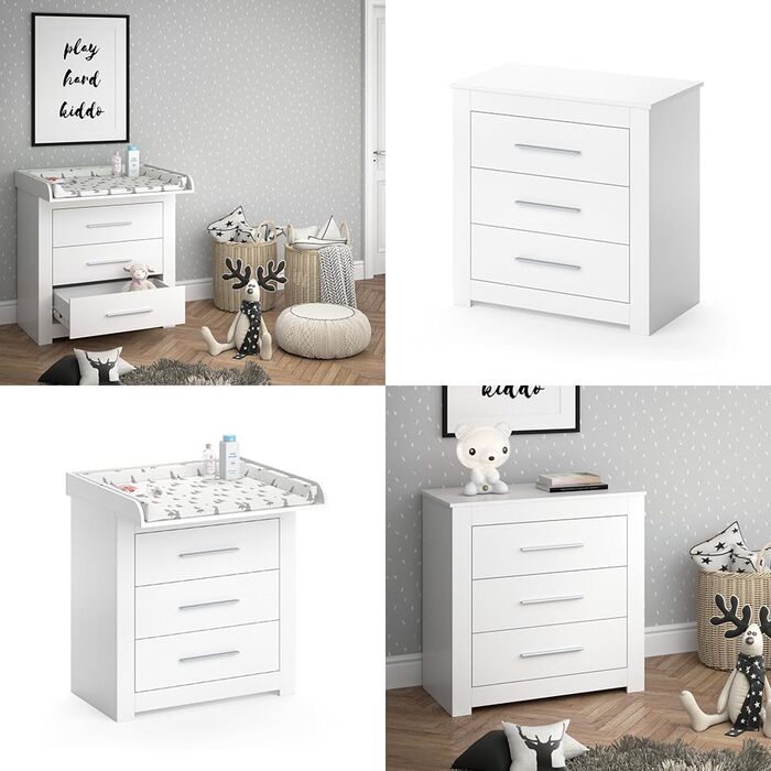 Комод-гойдалка Vicco Miro з приставкою-гойдалкою, білий, 86.6 x 86.5 см