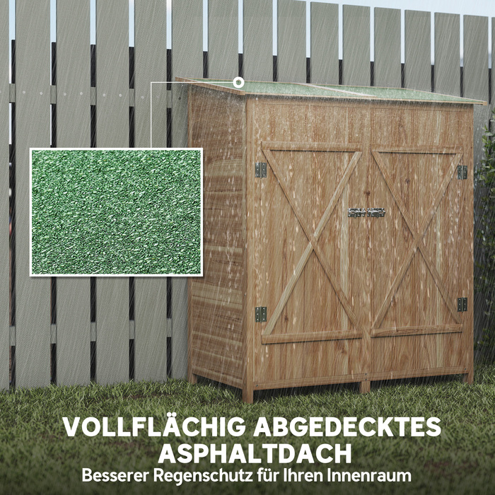 Сарай для інструментів Outsunny, навіс для інструментів з бічним столиком, з соснового дерева, 140 x 75 x 157 см